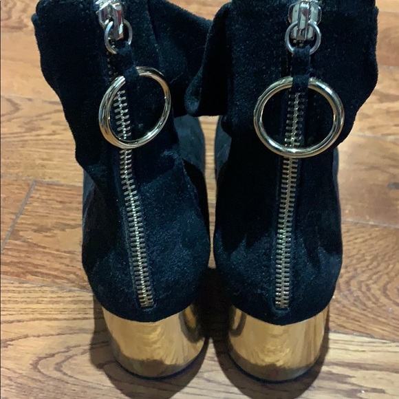 Zara faux suede sock bootie with gold heel - Picture 2 of 8